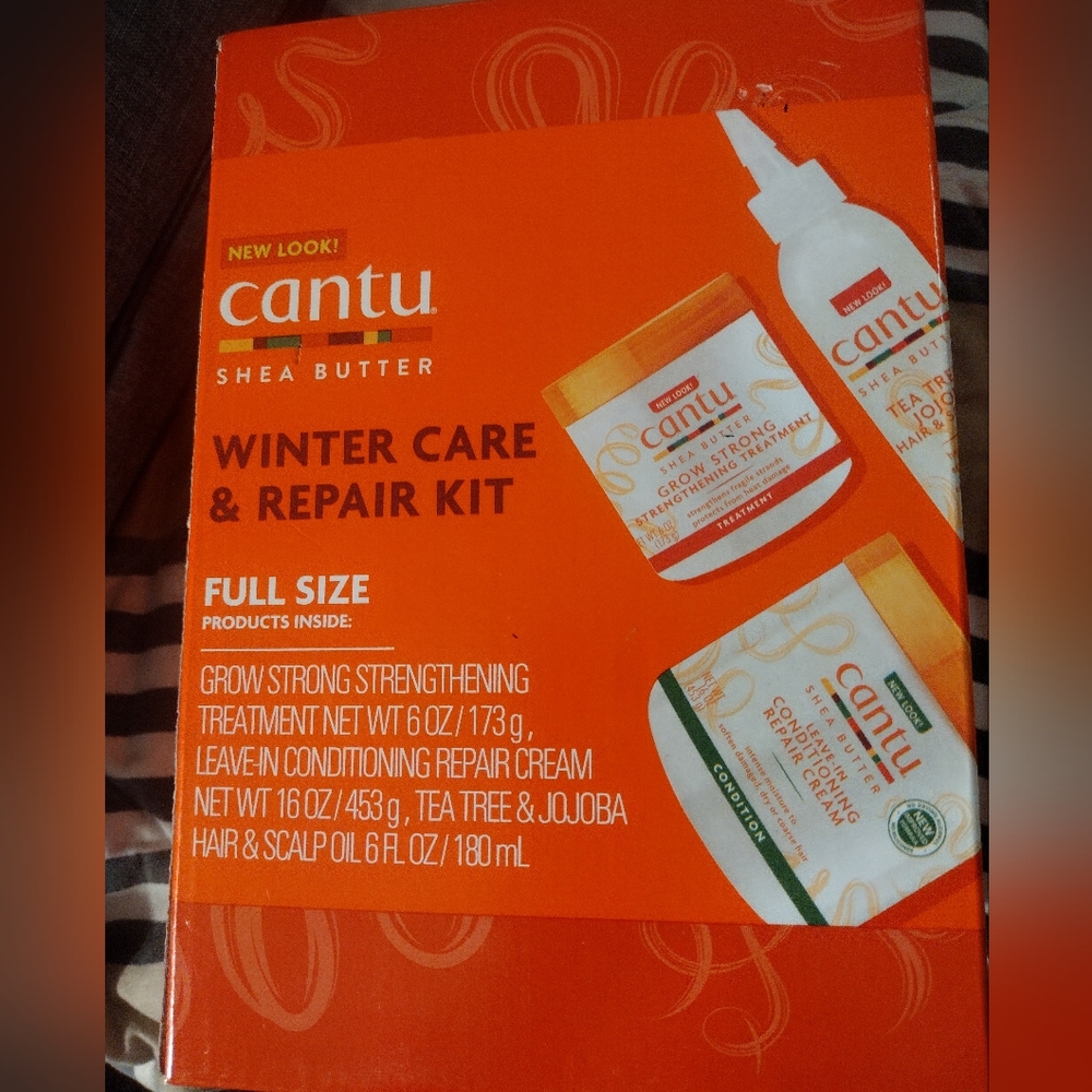 Cantu Shea Butter Winter Repair Kit Treatment Leave-in Conditioner Tea Trea Oil